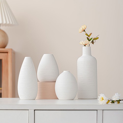 Pcs white flower vases - 4,5,