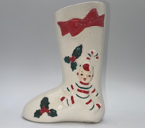 Vintage ceramic candy cane - ceramic,