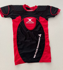 Gilbert Rugby Body Armour Medium Boys Tri-Flex Shoulder Padding Red Black