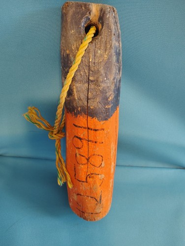 Vintage wood lobster trap buoy - wood,