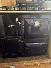 Gas Rayburn Royal. Oven and Warmer with Two Hot Plates In Navy Blue