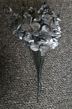 Faux Silver Flowers. 2 Bunches.  Very Stylish. Great Condition