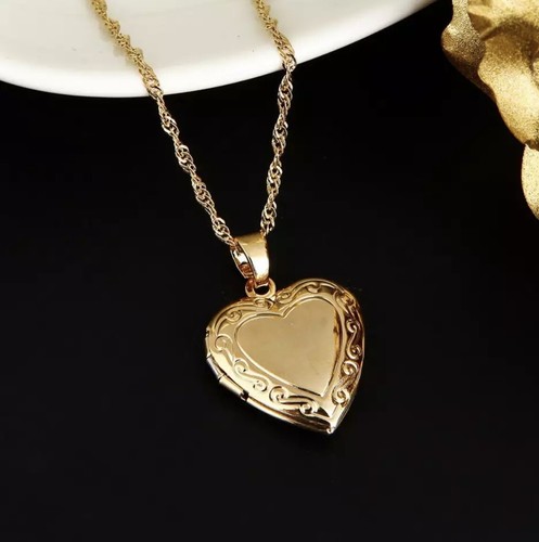 Gold locket pendant double - locket,