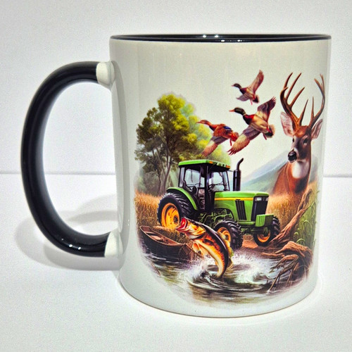 Ceramic coffee mug white black - ceramic,