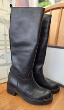 RRP £180 ACCADEMIA Ladies Teens Kids Leather Knee High Boots US5 UK2 EU35