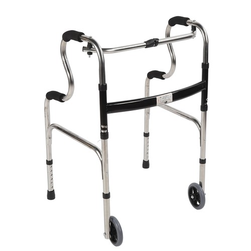 Elderly folding walker double - folding,