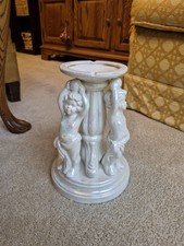 Atlantic Mold Cherub Pedestal Centerpiece, Glossy Ivory Cherubs