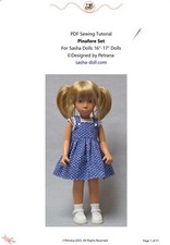 Sewing Kit Pre-Cut Fabric  Pattern Tutorial Video For Sasha Doll Pinafore Set