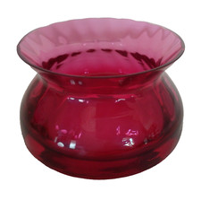 Vintage Cranberry Glass Flat Bottomed Posy Bowl/Vase Height:  2.25"/6 cm