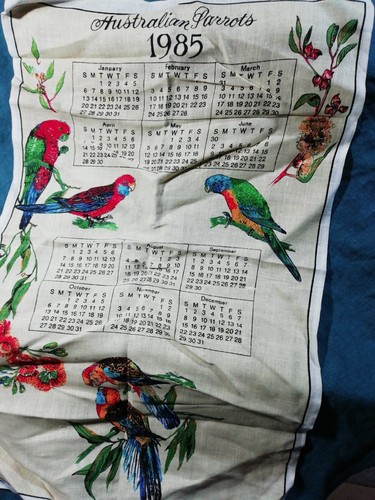 Vintage 1985 cloth calendar - 1985,