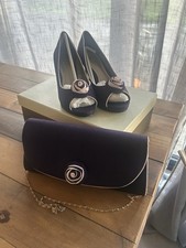 Jacques Vert size 5 (38) purple blue occasion Shoes RRP £99 Plus Bag!