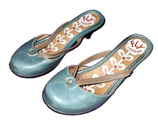 Lovely Womens Shoes Fly London teal low heel closed-toe Size UK 5 VGC