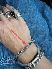 Italian Byzantine Sterling Silver 925 Bracelet Chain 24g 180mm