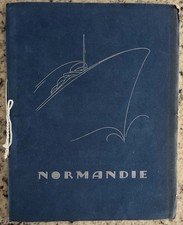 Rare 1935 NORMANDIE French Lines Ocean Liner Promo Brochure Original Art Deco