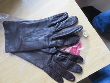 Dents Women's Silk Lined Leather Gloves - Brown - Size 8