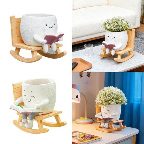 Smile face planter pot resin - planter,