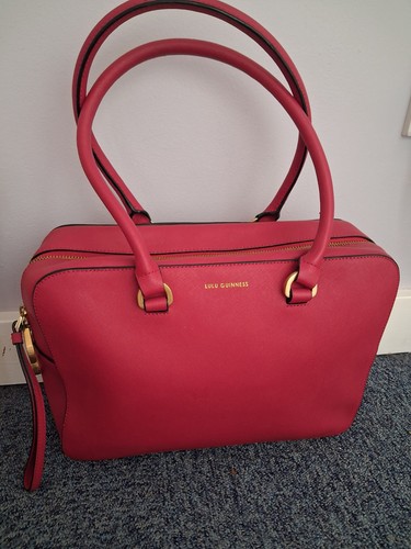 Lulu guinness red saffiano - guinness,