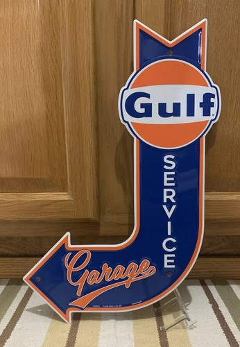 Gulf service garage sign arrow - gulf,