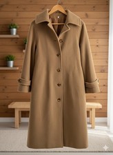 Vintage Murray Brother Scotland Pure New Wool Camel Coat UK 12