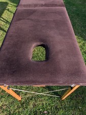 Massage/Treatment Collapsible Padded Retro Corduroy Table + Travel Case + Covers