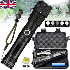 120000000LM Powerful LED Flashlight Super Bright Torch Rechargeable Lamp Battery