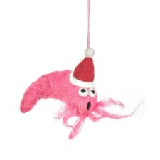 Handmade Felt Christmas Prawn