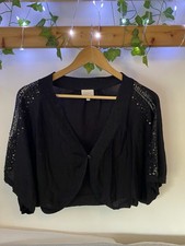 Kaliko shrug cardigan black sparkly y2k embroidered beads sequins