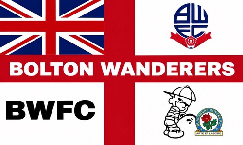 Bolton wanderers 5x3ft flag - bolton,