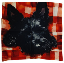 Scottie Dog Cushion Cover Red