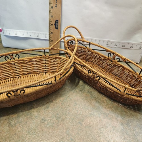 Wicker woven serving nesting - wicker,
