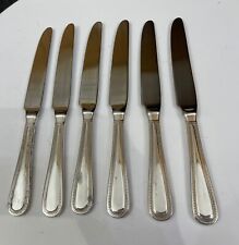 6 VINERS Bead Beaded Silver Plate 21.5cm Table Dinner Dessert Knives - Cutlery