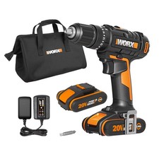 WORX WX370.1 PowerShare 20V Cordless Combi Hammer Drill Kit with 2 Batteries,