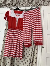 Great Con Fancy Dress Ladies XL Red And White Old Fashioned Swimsuit