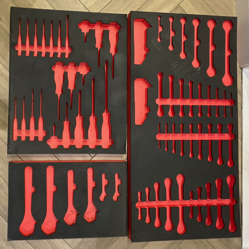3pc black red snap foam - black/red, snap-on