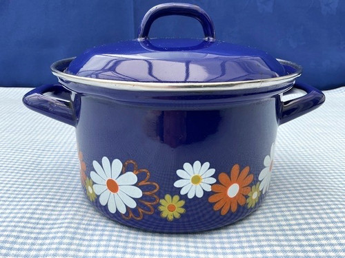 Vintage dark blue enamel - vintage,