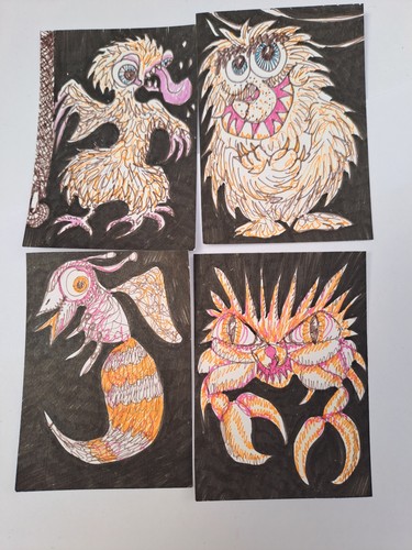 Under the bed aceo - 4x,
