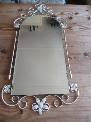 Vintage wrought metal mirror - metal,