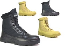Womens Black Military Boots Ladies Sand Security Cadets Lace Zip Up UK Sizes 3-9