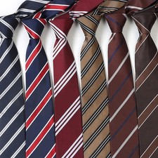 High School Men's Tie Striped 7cm Gentleman Necktie Business Modern with Box 