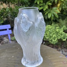 Rare Lalique Ara Macaw crystal vase