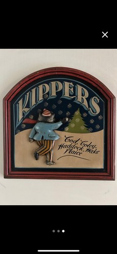 Kippers wood wall sign vintage - wood,