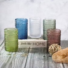 Set of 2 4 6 Textured Hobnail Tumblers Hi-Ball Bubble Design Drinking Glasses