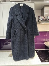 Zara Navy Teddy / Borg Coat