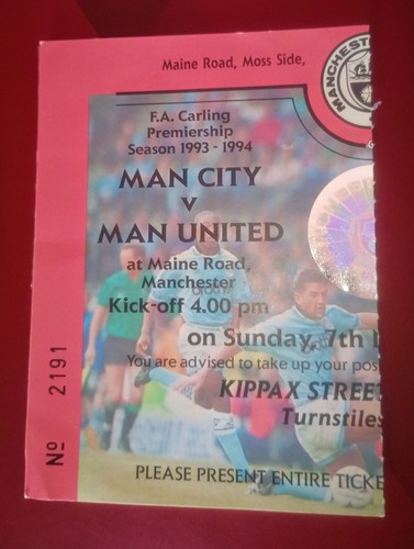 Ticket 1993 man city - ticket,