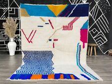 Costum Berber Moroccan Rug, Abstract Azilal Carpet, Wool Rug, Beni Ourain Rug,