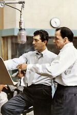 Frank Sinatra Dean Martin 1960's together in recording studio 4x6 inch Photo