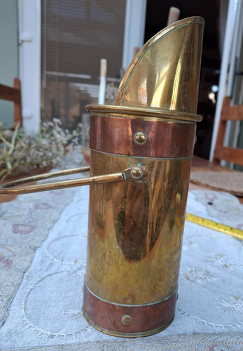 Vintage brass and copper coal - copper,