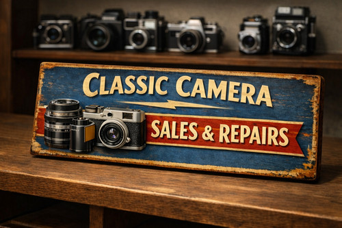 Camera vintage style sign
