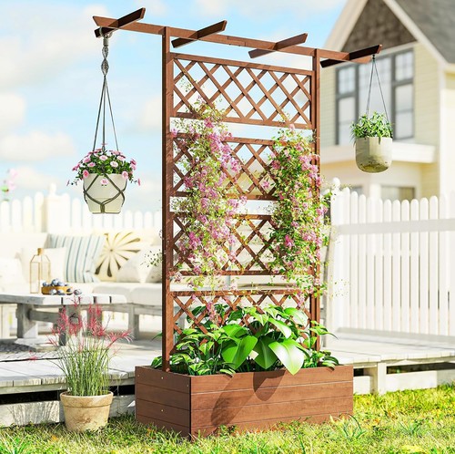 Trellis planter box - trellis, wooden