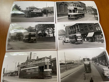 6 X  LEEDS TRAM PHOTOS - 1950s - CAPTIONED TO REAR